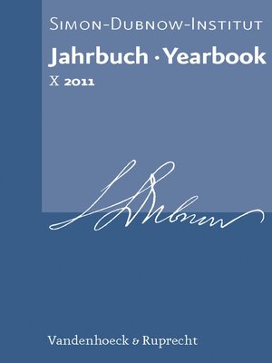 cover image of Jahrbuch des Simon-Dubnow-Instituts / Simon Dubnow Institute Yearbook X (2011)